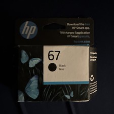 New Genuine HP 67 Black Ink Cartridge in Sealed Box 2/25