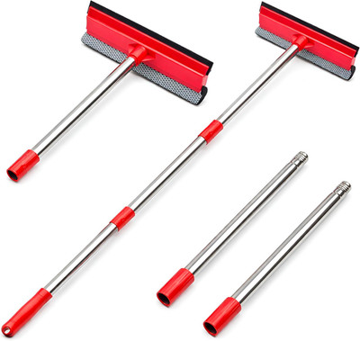 Window Squeegee, 2-in-1 Window Cleaner with 55'' Extension Poles, Window Washing 