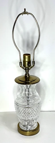 Vintage Waterford Crystal Glandore Pattern Table Lamp 3 Way  21 1/2" H