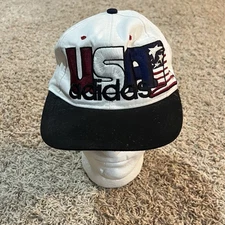 Adidas Vintage USA Flag Hat SnapBack Cap Embroidered Adjustable One Size