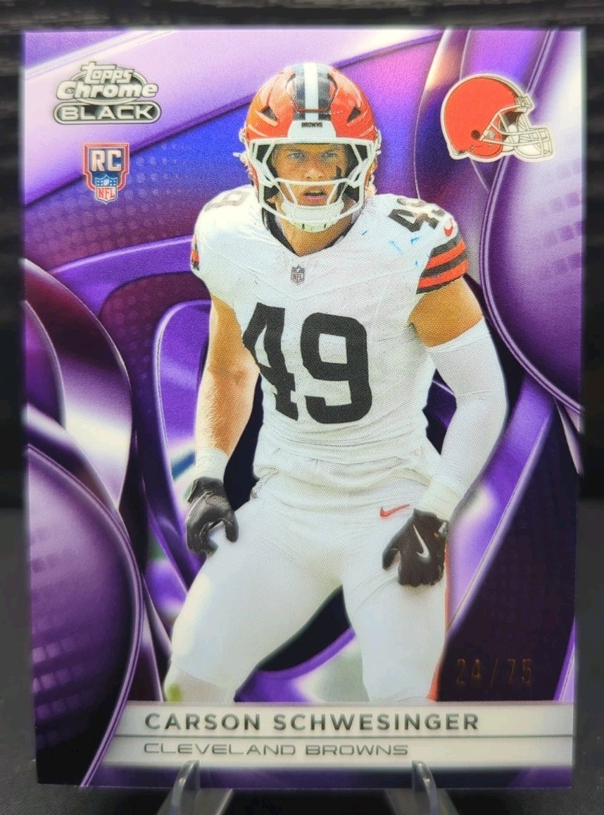 2025 Topps Chrome Black Carson Schwesinger Rookie Purple Refractor /75 RC Browns