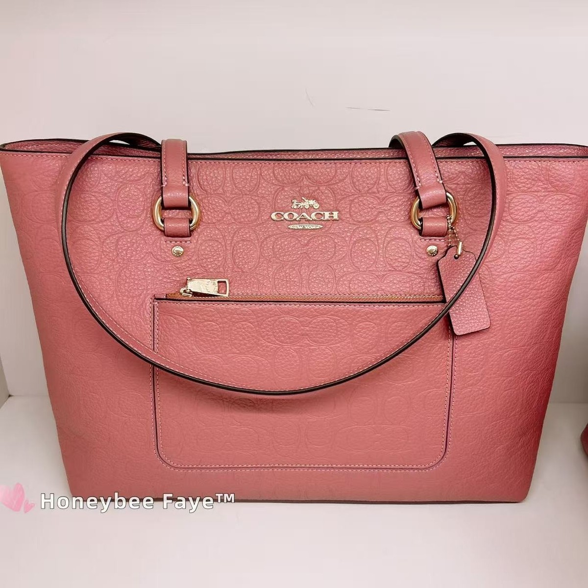 Nwt Coach CDL99 Station Tote Bag In Signature Leather PEONY | eBay