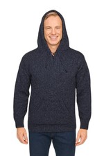 MEN HANDMADE ANDEAN ALPACA DARK GRAY PULLOVER HOODIE SZ M