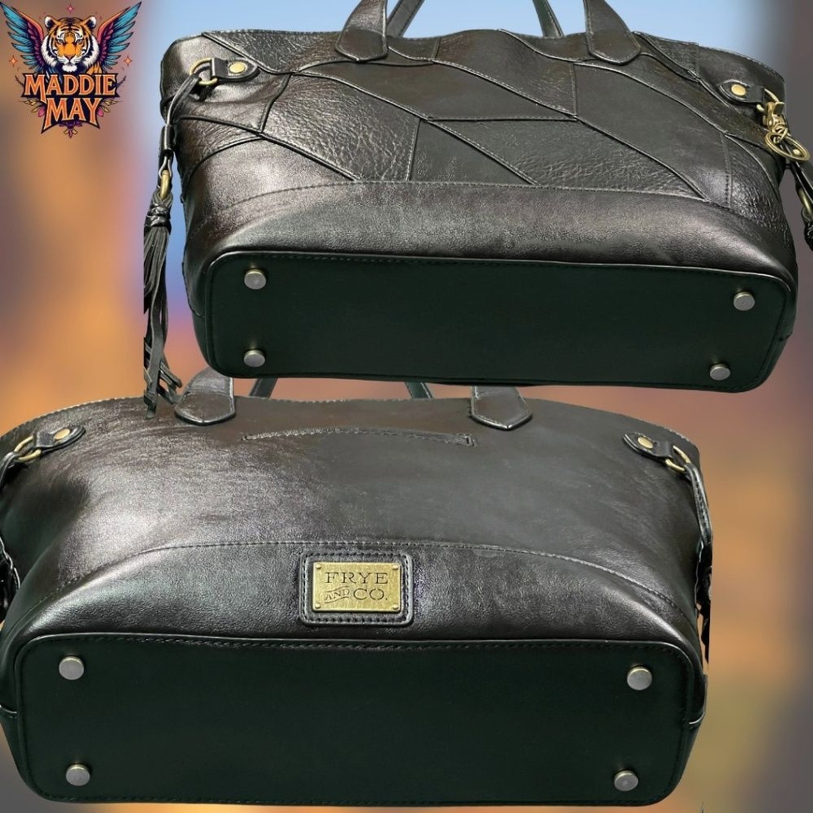 🌟Frye and Co: Black Patchwork "Melissa Carryall"… - image 6