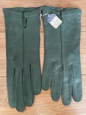 Vintage Christian Dior Green Lambskin Leather Gloves Size 7 France