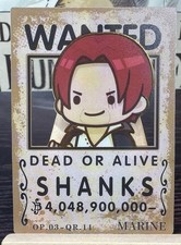 One Piece Wanted Poster Collectible Clear Cute Card Shanks