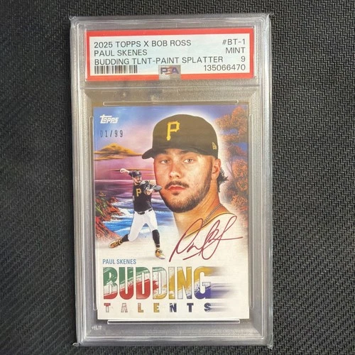 2025 Topps X Bob Ross Budding Talents Paul Skenes #BT-1 Paint Splatter /99 PSA 9