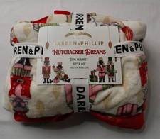 Darren  Phillip Dog Christmas Blanket AC2 Nutcracker Dreams Size: 60"x60" NWT