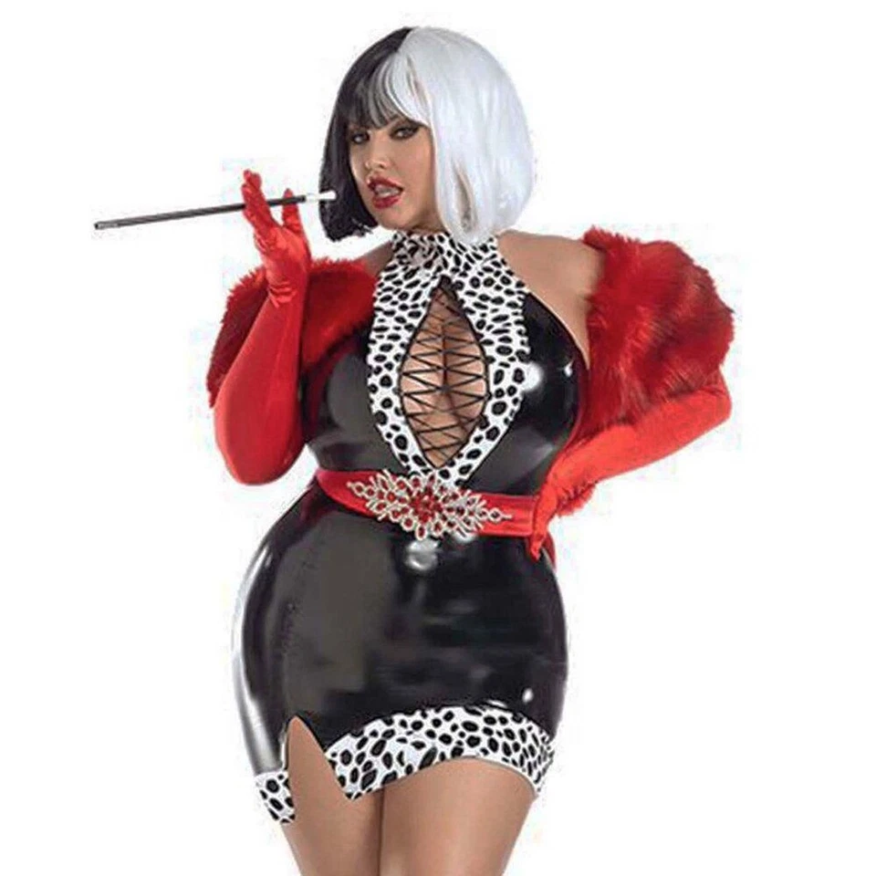 Plus Cruel Madam 5 piezas Disfraz para mujer Talla 1X Aspecto húmedo Juego de rol Vestido con disfraces Foto 3 de 4