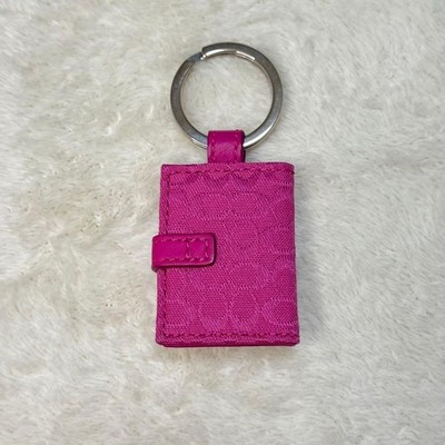 Coach Signature Picture Frame Bag Charm Pink Photo Frame Keyring Coach Signature Picture Frame Bag Charm Pink Photo Frame Keyring
