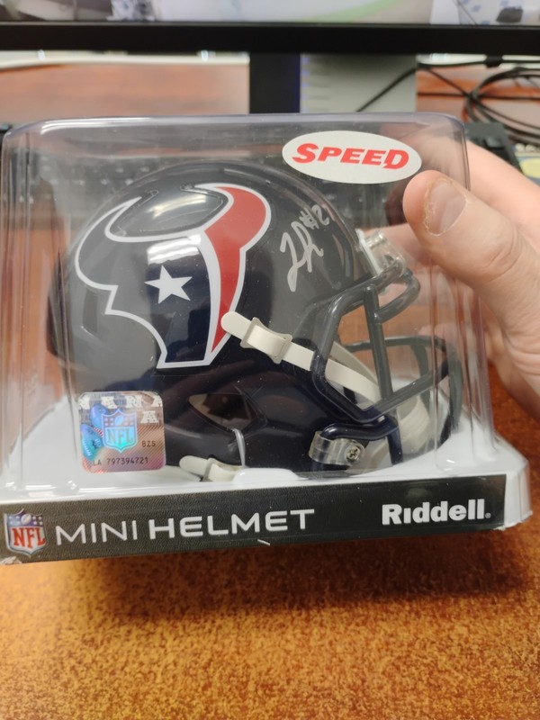 WOODY MARKS AUTOGRAPHED HOUSTON TEXANS  speed Mini Tristar Coa