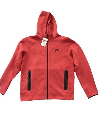 Nike Sportswear Windrunner Tech Fleece Men s Red Zip Hoodie Hooded Size L *BNWT*