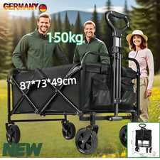 150KG Bollerwagen Faltbar Offroad Schwarz Transportwagen Handwagen Strandwagen🏆