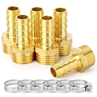 Brass Air Hose Fittings Hose Barb Fittings 1/2'' Barb x 1/2'' NPT Male Thread 