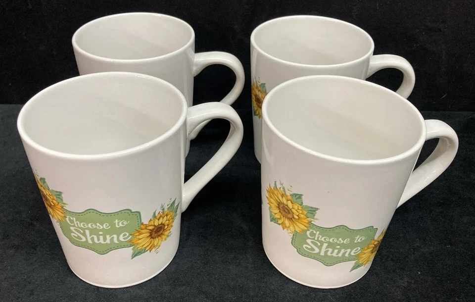 Juego de 4 tazas de café Royal Norfolk Choose to Shine de 15 oz Foto 2 de 4