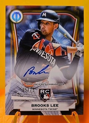 2025 Topps Tribute Brooks Lee #LIA-BL ''League Inauguration Gold Auto'' /75 Twins