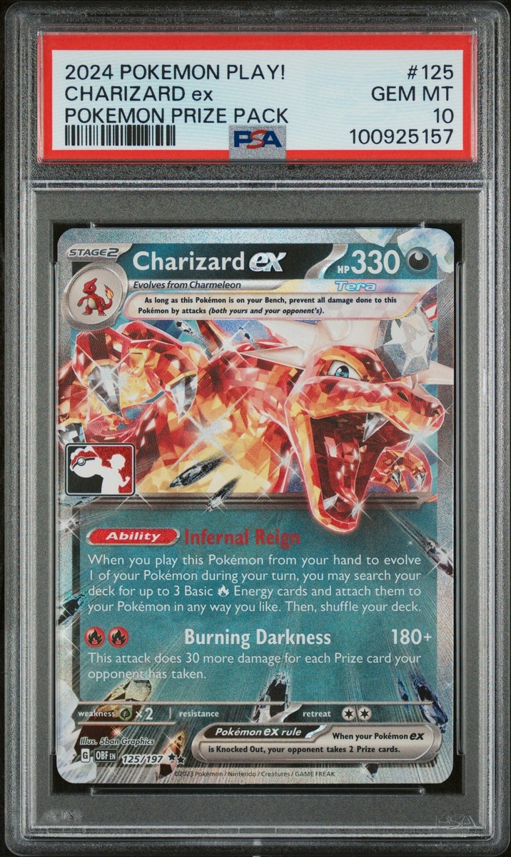2024-2025 POKEMON PLAY! POKEMON PRIZE PACK #125 CHARIZARD EX PSA