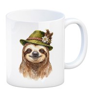 Faultier Mit AlpenläNdischem Trachtenhut Kaffeebecher