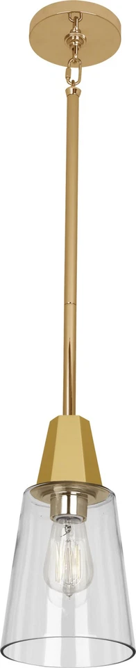 Robert Abbey Wheatley Clear Pendant Wheatley 6"W Mini Pendant - Brass - Image 4 of 4