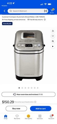 Cuisinart automatic bread maker 2lb loafs 