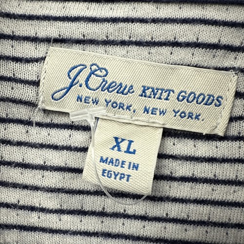 J Crew Knit Goods Men's 1/4 Zip Sweater Large Blue Knit Cotton Long Sleeves - Picture 3 of 7