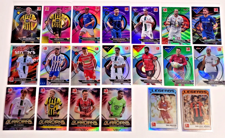 2023 Topps Finest Bundesliga LOT of 58 Refractors RC Inserts Serial # + Autos - Image 2 of 4