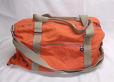 KIPLING 20'' Duffle Carry On Bag Orange With Felix Monkey New Excellent!