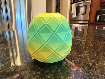 3D Printed Ombre Yellow Green Pineapple Bottom Small Plastic Air-plant Holder