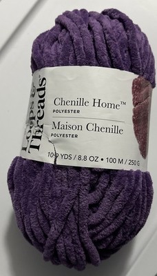 1 Loops & Threads CHENILLE HOME in PURPLE MAUVE 109yds  8.8oz Jumbo 7Wt snuggles
