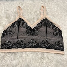 Torrid 2 Bralette Lace Overlay Wireless Pullover Semi Sheer