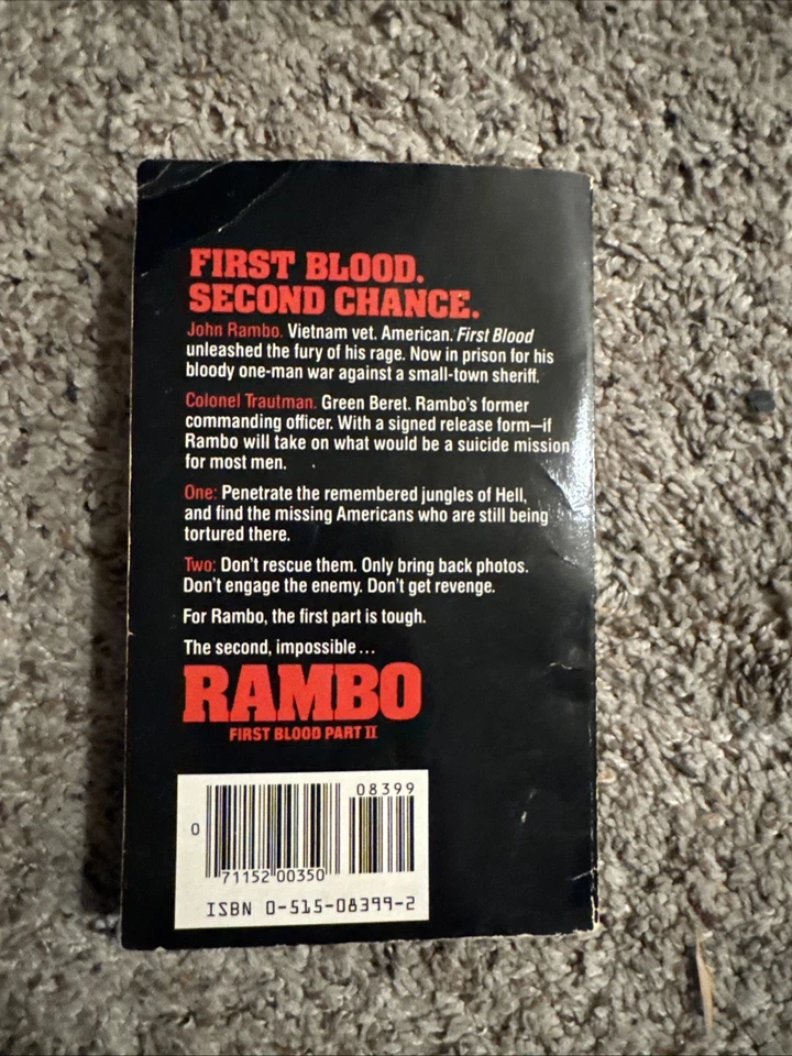 Rambo First Blood Part 2 by David Morrell 1985 Jove Publishing Paperback Book - Image 2 of 2