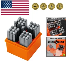 37-Piece Number and Letter Stamp Set 1/8 3mm A-Z & 0-9 + Love Punch Perfect f...