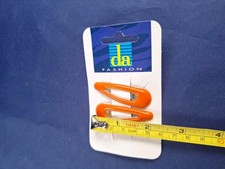 Vtg Y2K Orange Snap Hair Barrettes Pair Rare NOC 11-C