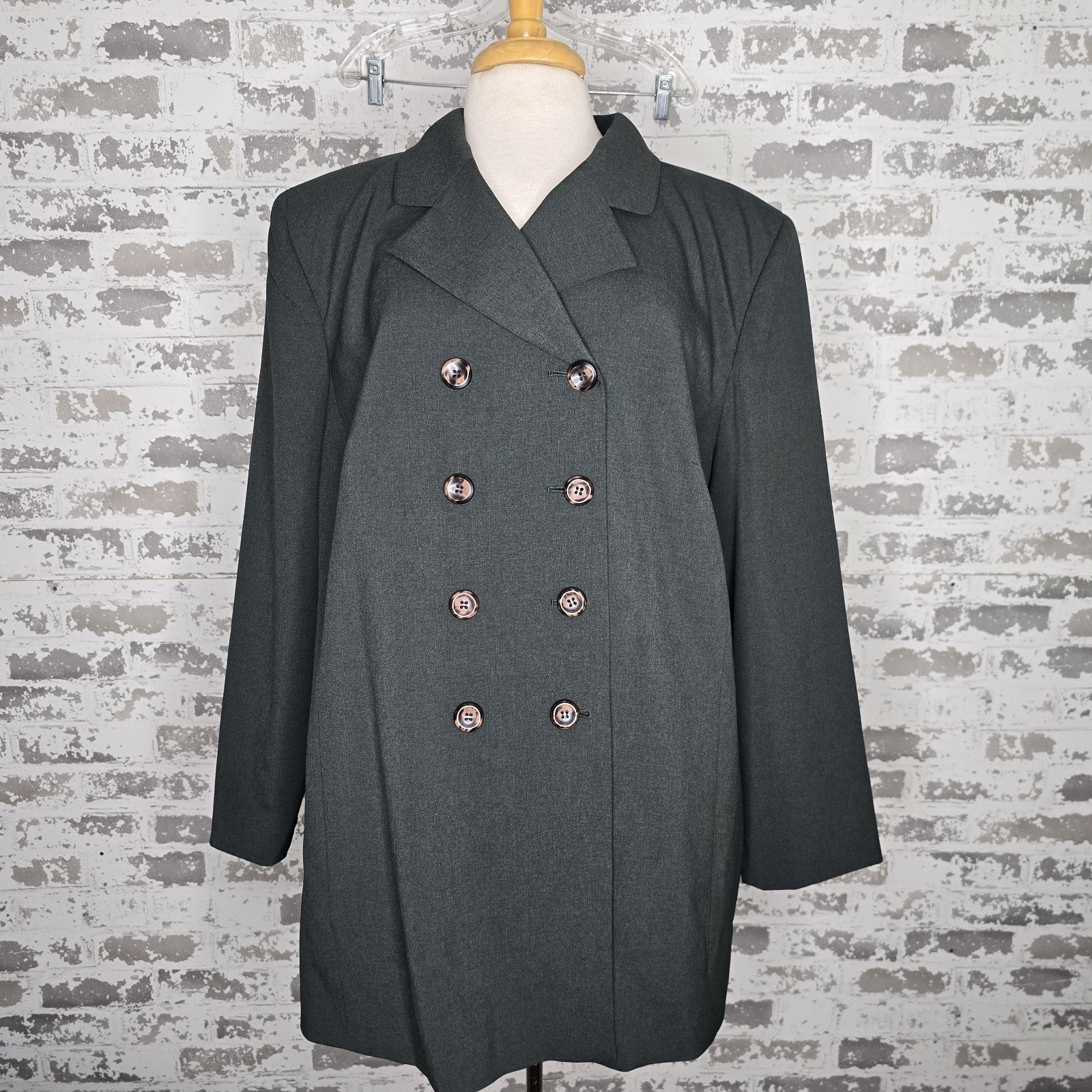 Le Suit Womens 20W Dark Green 2 Piece Skirt Suit Business Career Work Wear Plus