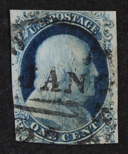 CKStamps: US Stamps Collection Scott#6B 1c Franklin Used Small Thin CV$3000