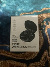 True Wireless Earphones With Charging Case M70 HD Stereo Sound Black Bluetooth