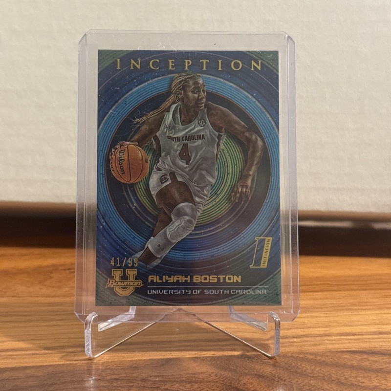 2023 Bowman Inception Blue Foil /99 Aliyah Boston S. C. Gamecocks/Indiana Fever