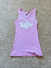 Womens Cute USF Bulls Florida Pink Ribbed Tank Top Size Large Y2K College FLAW