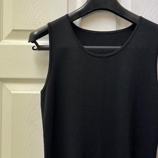 Women's Black Sweater Knit Tank Top Shirt Perfect Layer Approx Sm Rayon Blend