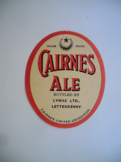 MINT CAIRNES ALE DROGHEDA BOTTLED BY LYMAC LETTERKENNY BREWERY BEER BOTTLE LABEL
