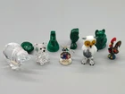 Bundle Of Crystal And Malachite Animal Figures 9 Piece Set