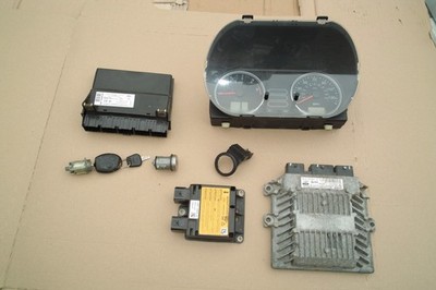 FORD FUSION 1.4 TDCI MOTORSTEUERGERÄT KIT SCHLÜSSEL ZÜNDROHR UHREN 3S61-12A650-LB