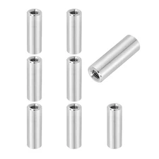 8Pcs 304 Stainless Steel M6x1.0mm Round Coupling Nuts, 0.39x1.18"(ODxH)