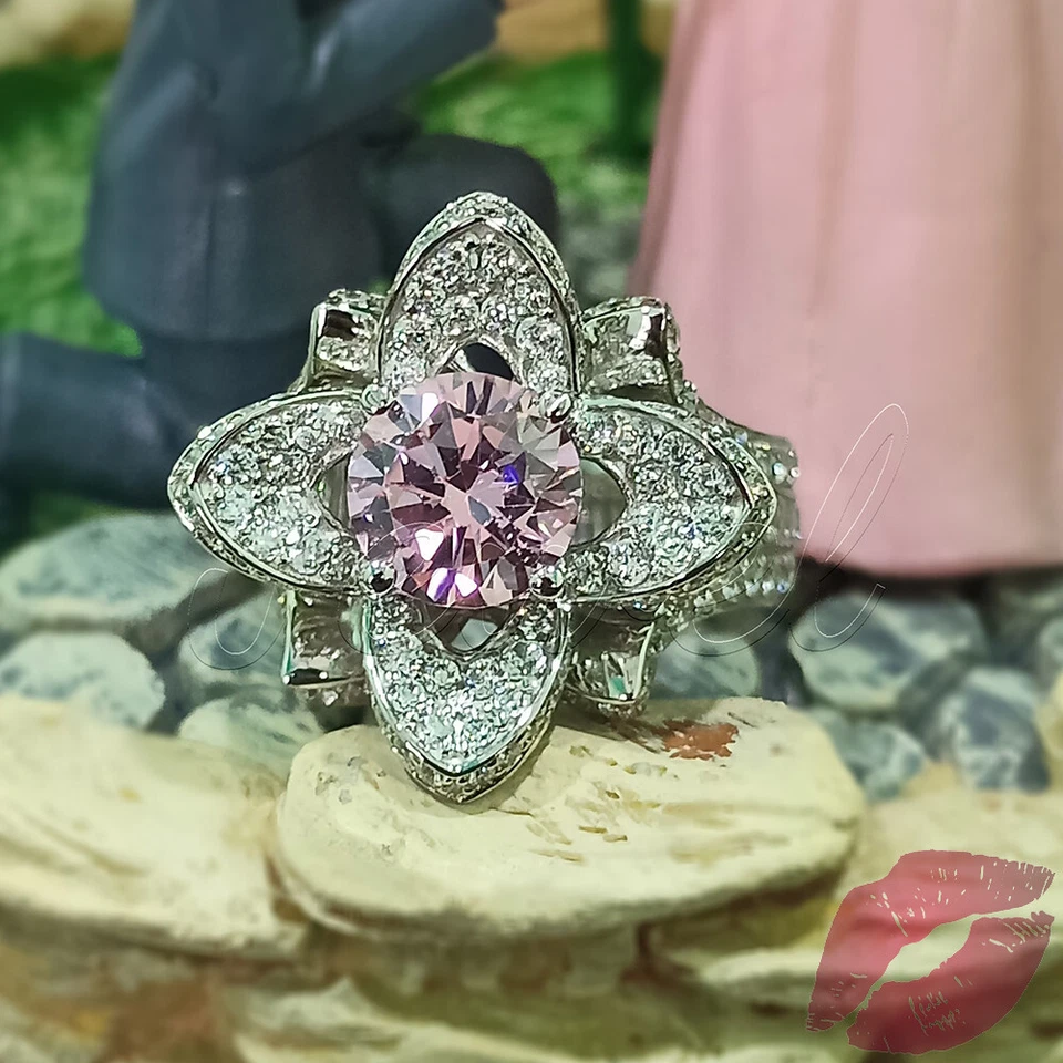 2,50 Kt Rund Diamant Frauen Hochzeit Ring Verlobungsring Weißgold-Finish Silber - Bild 4 von 4