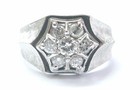 Men's Natural Round Diamond White Gold Cluster Jewelry Ring 14Kt .75Ct Sizeable