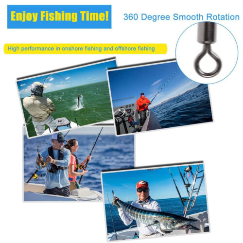 LOT Fishing Ball Rolling Barrel Swivels Snaps High Strength Heavy Duty 31-165lb - Picture 15 of 28