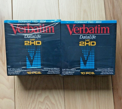 Verbatim Data Life IBM Formatted 2HD 3.5 1.44MB disc Floppies 20 Sealed New