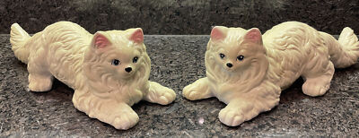 Vintage J.S.N.Y. Taiwan Plaster Cats (2) Wall Climber *White Persian