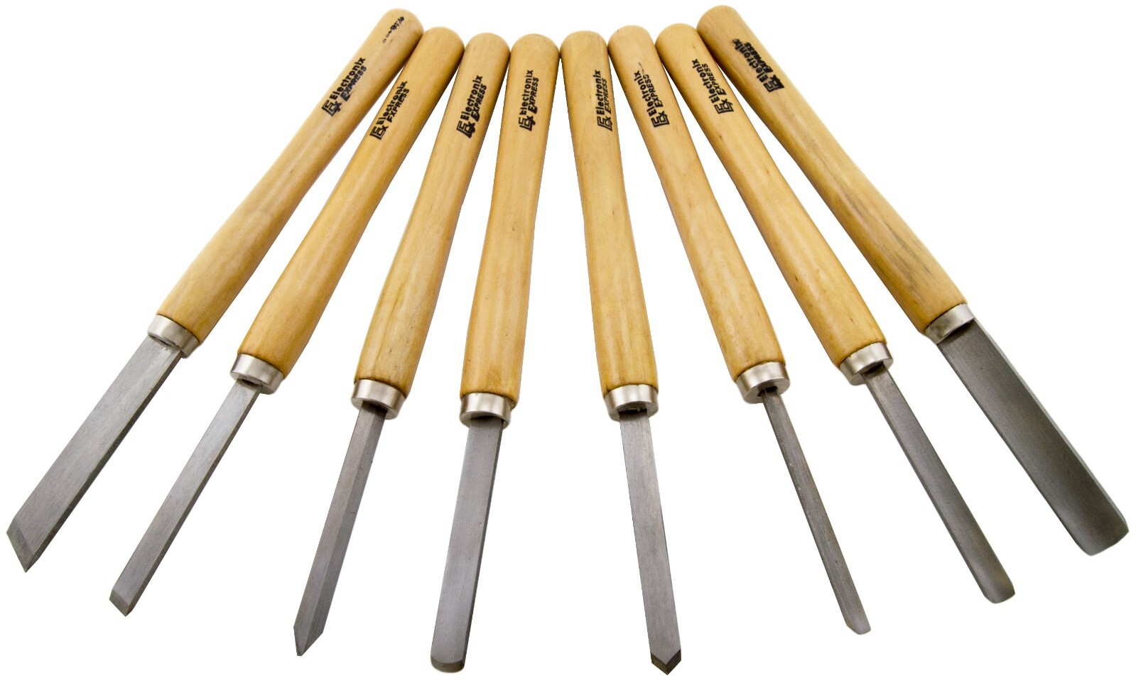 8 Piece Wood Chisel Woodworking Lathe Hand Tool Set - Includes Gouges,  Skews, Round Nose, Spearpoint, and Parting Chisels 