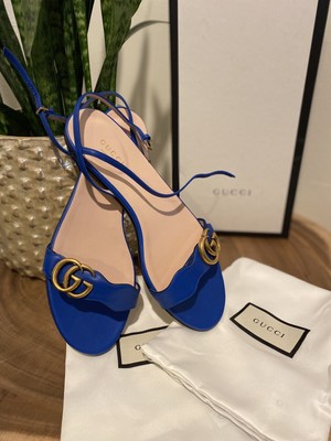 cobalt blue flat sandals